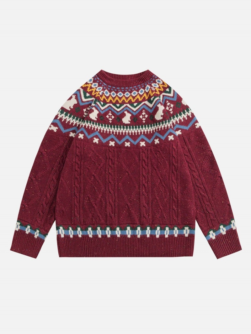 Chandails Aelfric Eden Fair Isle Tricoté Abricot | AWN-46197730